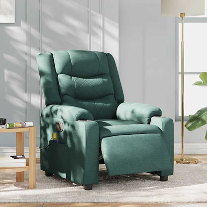 vidaXL Fauteuil de massage électrique Vert foncé Tissu
