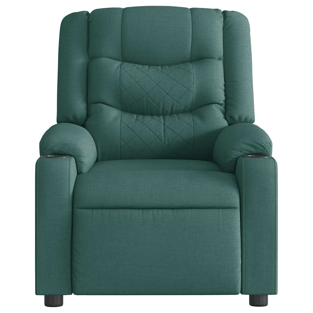vidaXL Fauteuil de massage électrique Vert foncé Tissu