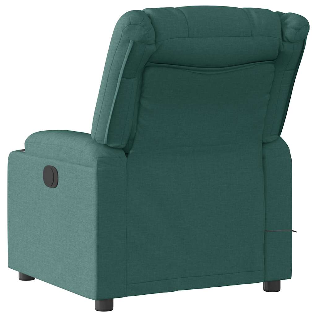 vidaXL Fauteuil de massage électrique Vert foncé Tissu