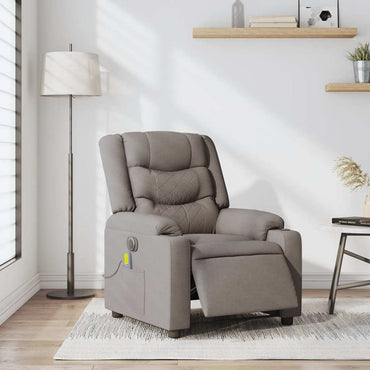 vidaXL Fauteuil de massage électrique en tissu taupe