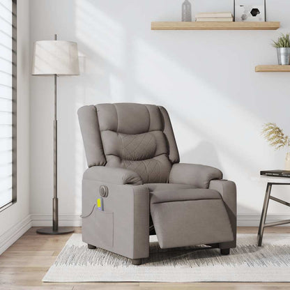 vidaXL Fauteuil de massage électrique en tissu taupe