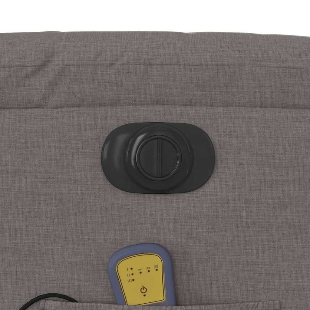 vidaXL Fauteuil de massage électrique en tissu taupe