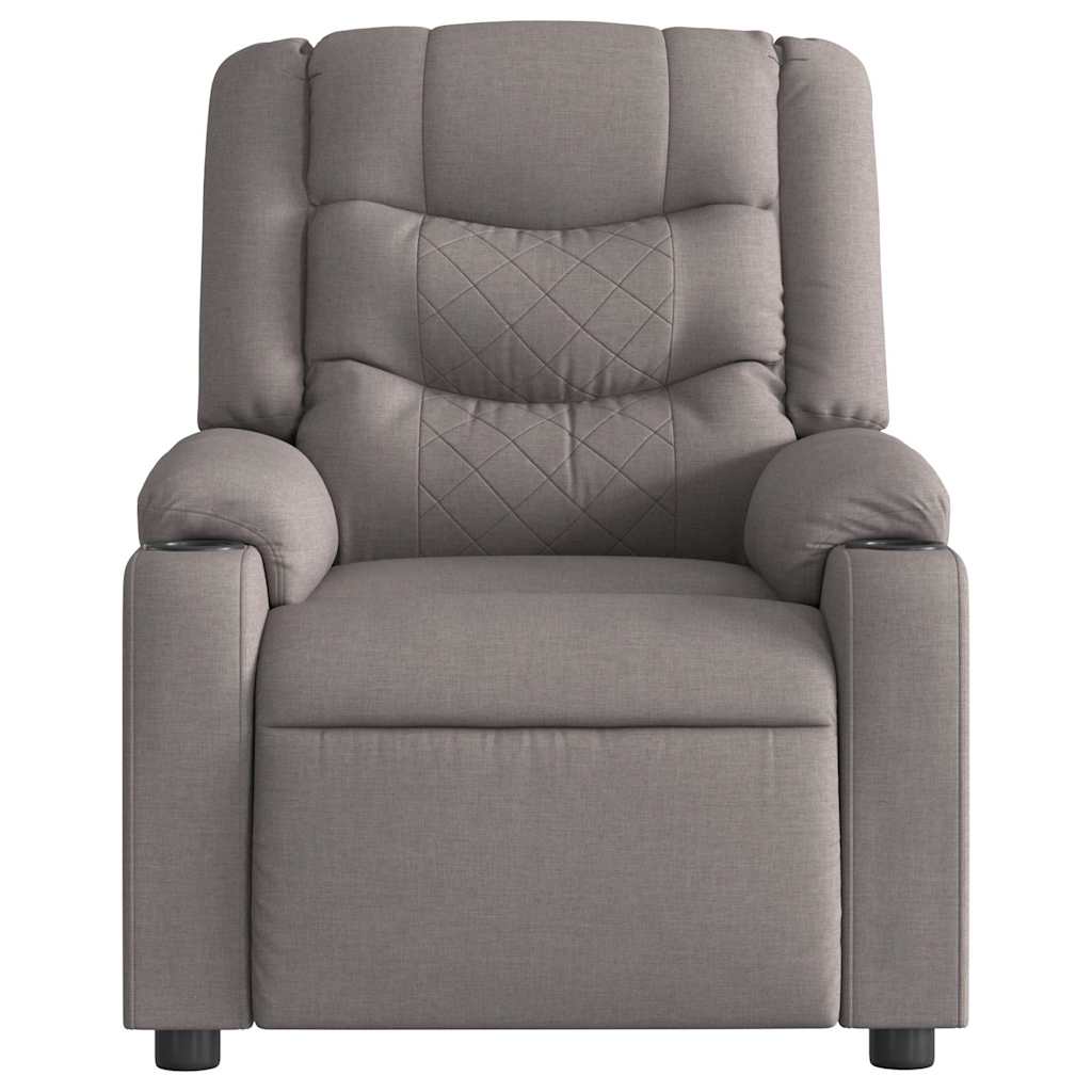 vidaXL Fauteuil de massage électrique en tissu taupe