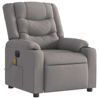 vidaXL Fauteuil de massage électrique en tissu taupe