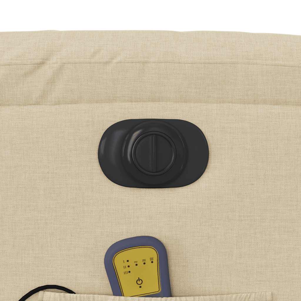 vidaXL Fauteuil de massage électrique Crème Tissu