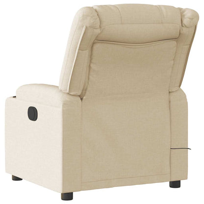 vidaXL Fauteuil de massage électrique Crème Tissu