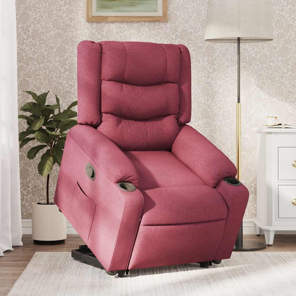 vidaXL Relaxsessel mit Aufstehhilfe Weinrot Stoff