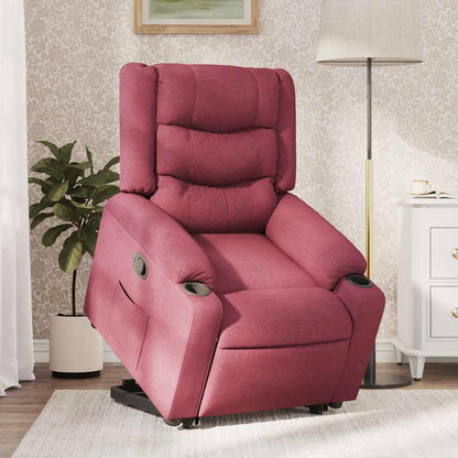 vidaXL Relaxsessel mit Aufstehhilfe Weinrot Stoff
