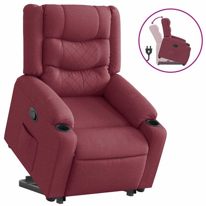 vidaXL Relaxsessel mit Aufstehhilfe Weinrot Stoff