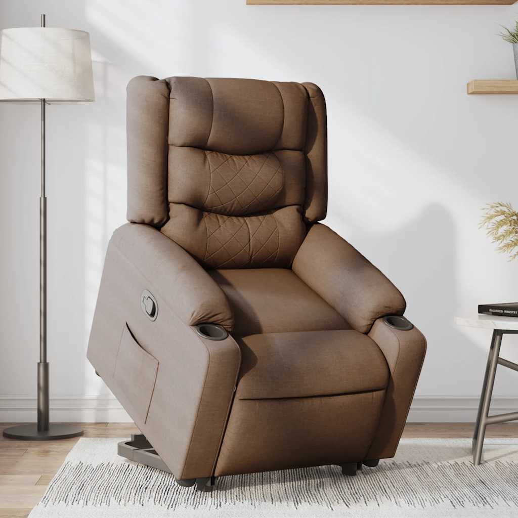 Fauteuil relax inclinable électrique vidaXL marron en tissu