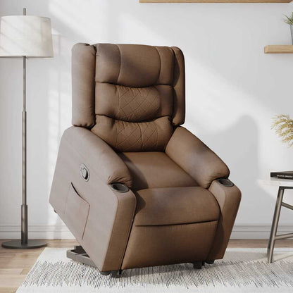 Fauteuil relax inclinable électrique vidaXL marron en tissu