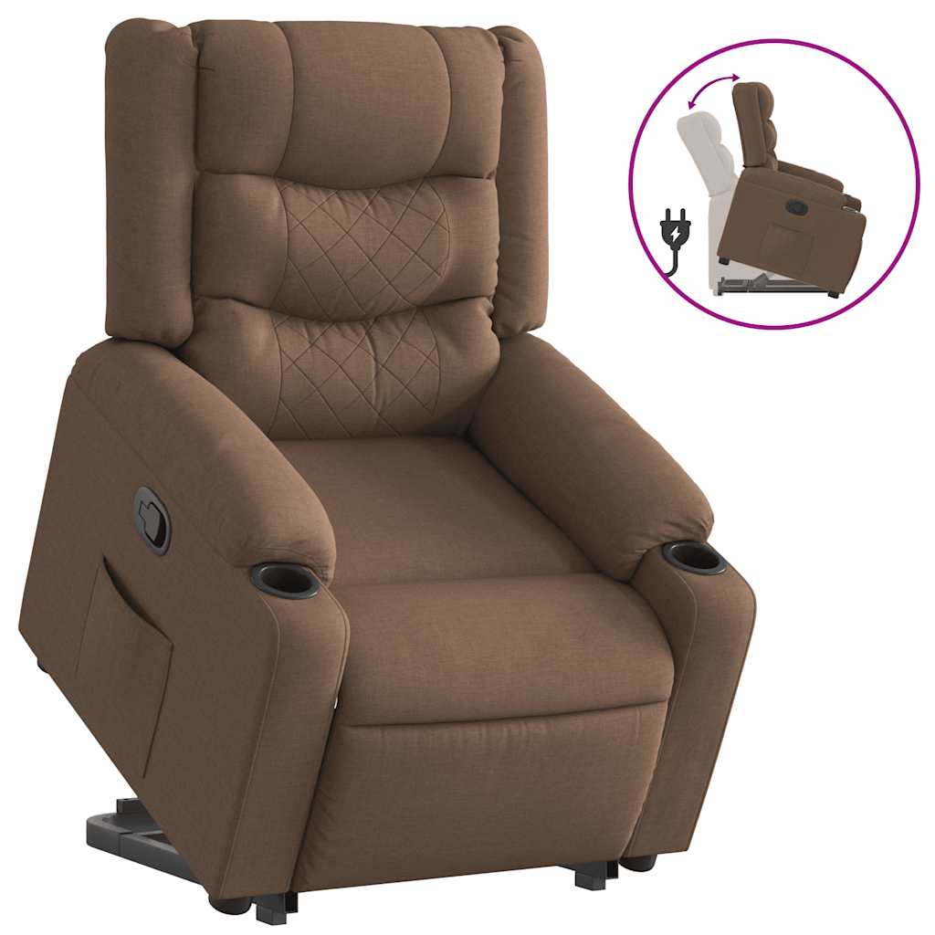 Fauteuil relax inclinable électrique vidaXL marron en tissu