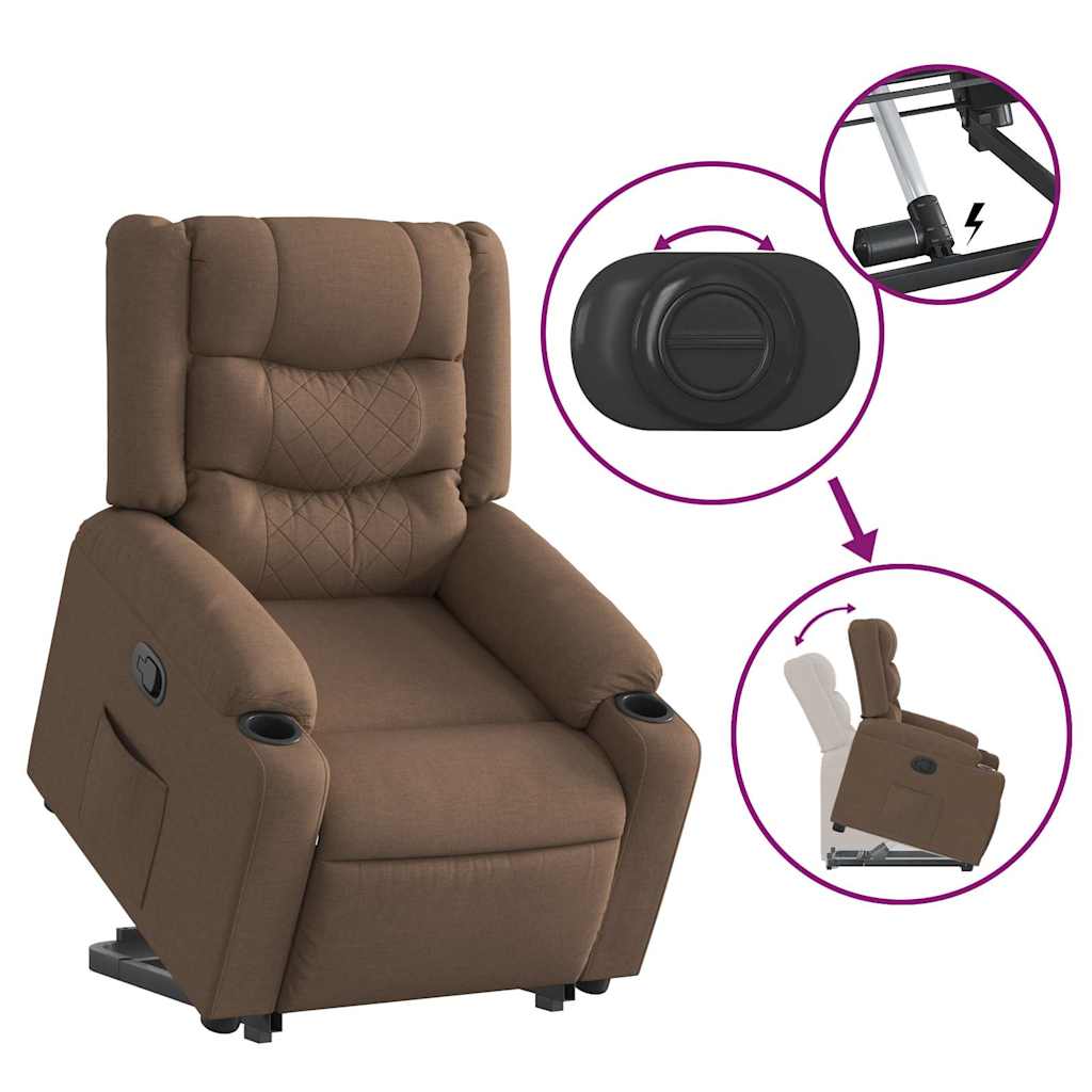 Fauteuil relax inclinable électrique vidaXL marron en tissu