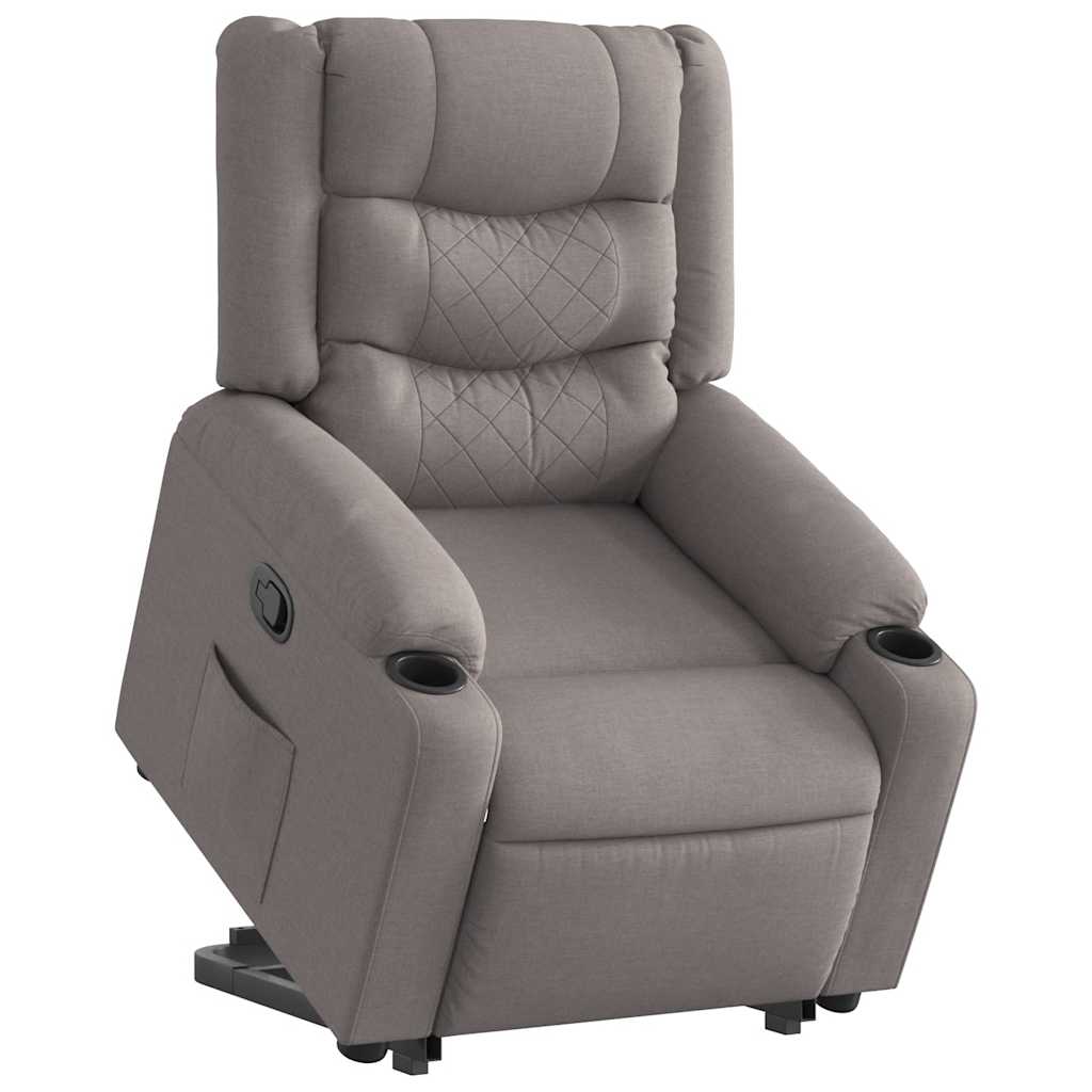 vidaXL Relaxsessel mit Aufstehhilfe Taupe Stoff