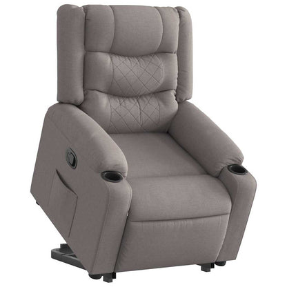 vidaXL Relaxsessel mit Aufstehhilfe Taupe Stoff