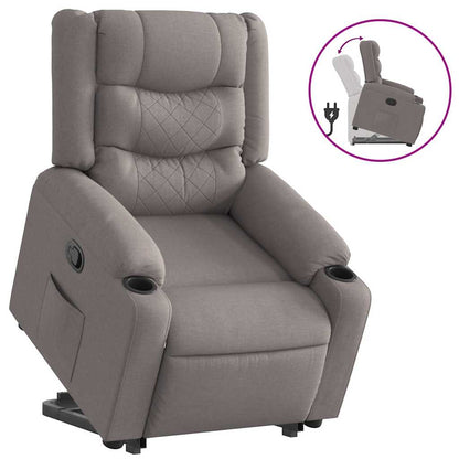 vidaXL Relaxsessel mit Aufstehhilfe Taupe Stoff