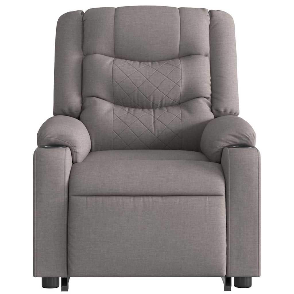 vidaXL Relaxsessel mit Aufstehhilfe Taupe Stoff