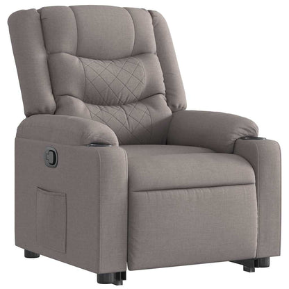 vidaXL Relaxsessel mit Aufstehhilfe Taupe Stoff