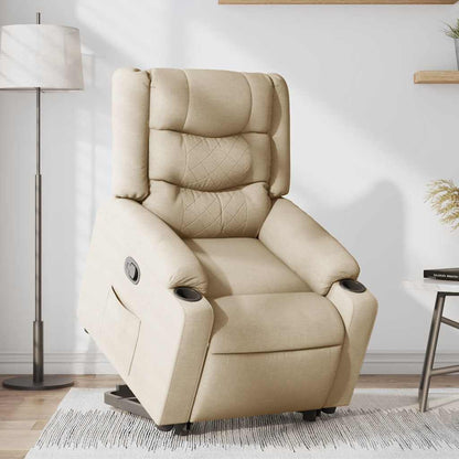 vidaXL Relaxsessel mit Aufstehhilfe Creme Stoff