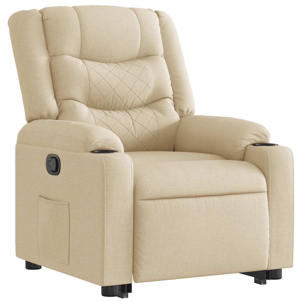 vidaXL Relaxsessel mit Aufstehhilfe Creme Stoff