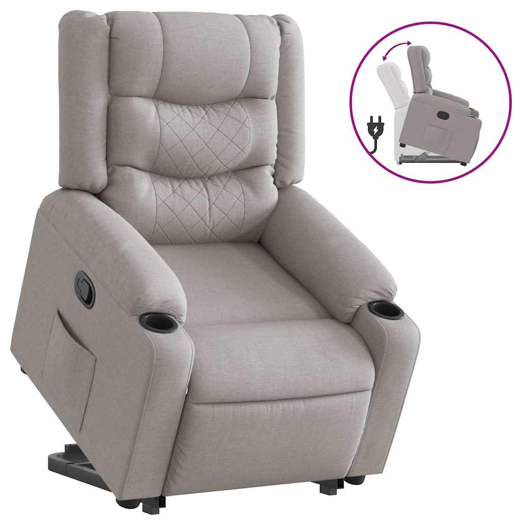 vidaXL Relaxsessel mit Aufstehhilfe Wolkengrau Stoff