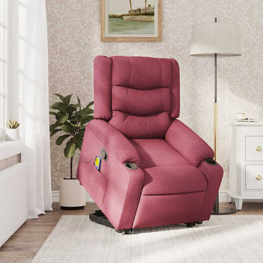 vidaXL Fauteuil de massage inclinable avec fonction de levage en tissu bordeaux