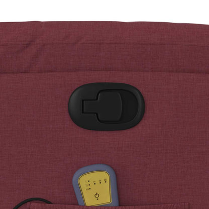 vidaXL Fauteuil de massage inclinable avec fonction de levage en tissu bordeaux