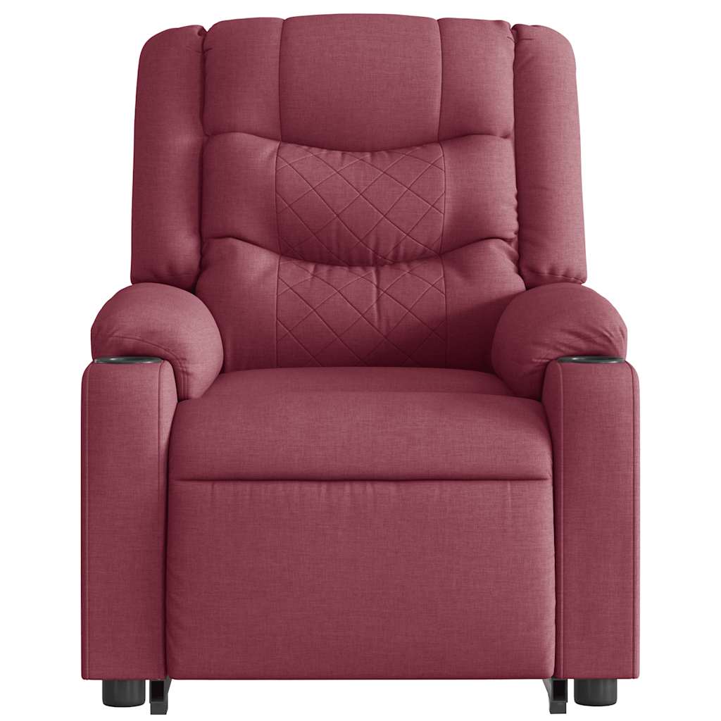vidaXL Fauteuil de massage inclinable avec fonction de levage en tissu bordeaux