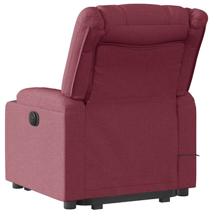 vidaXL Fauteuil de massage inclinable avec fonction de levage en tissu bordeaux