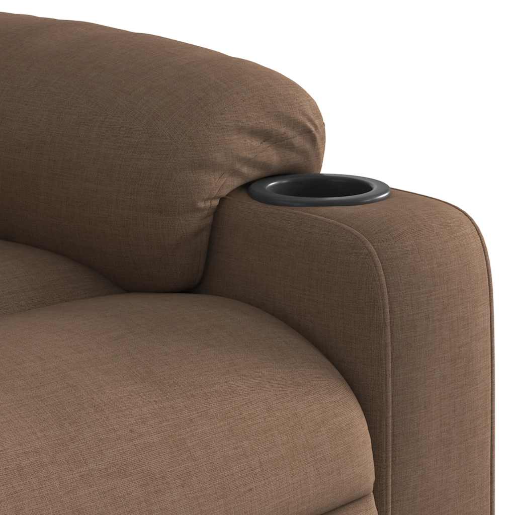 vidaXL Fauteuil de massage releveur tissu marron