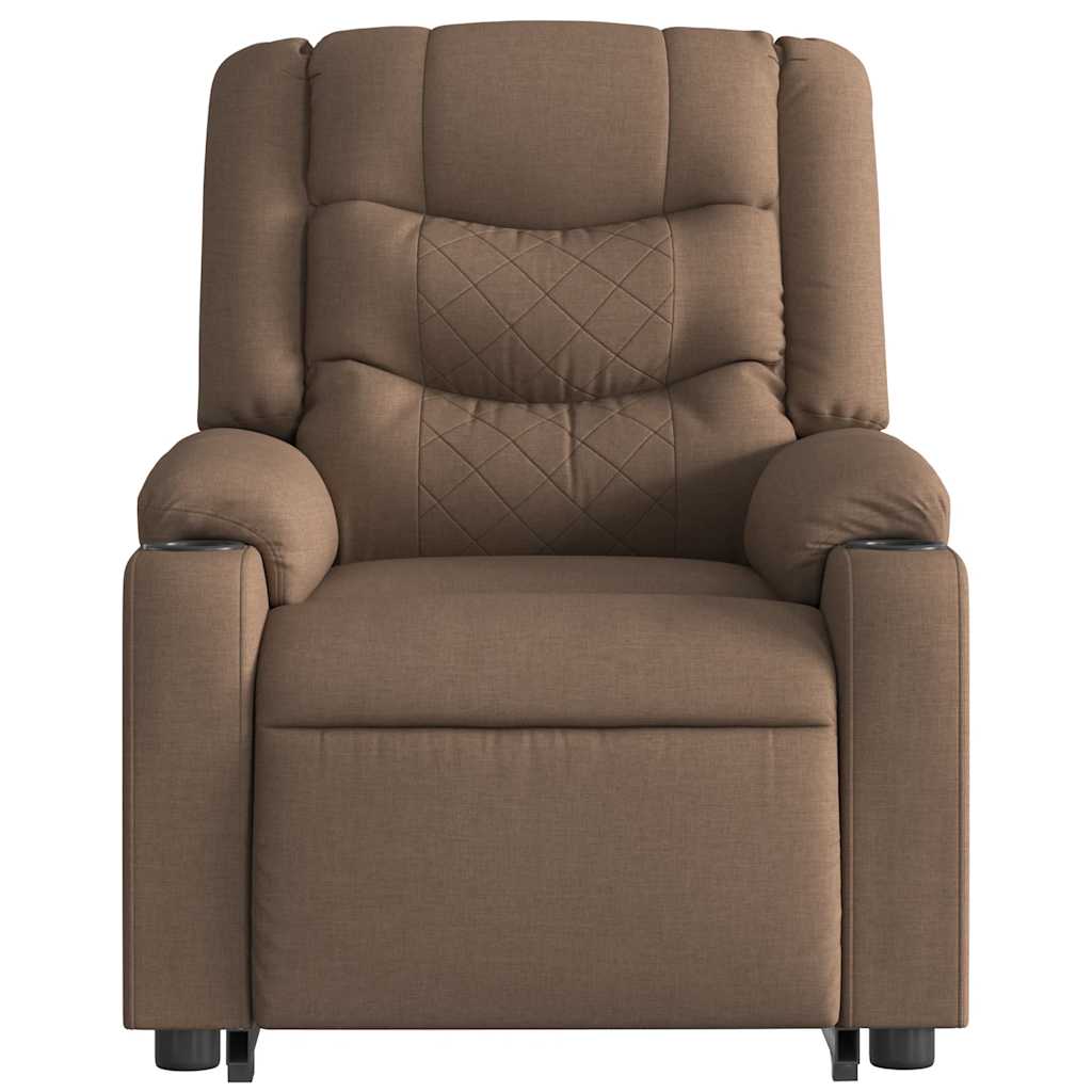 vidaXL Fauteuil de massage releveur tissu marron