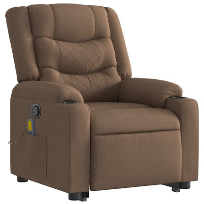 vidaXL Fauteuil de massage releveur tissu marron