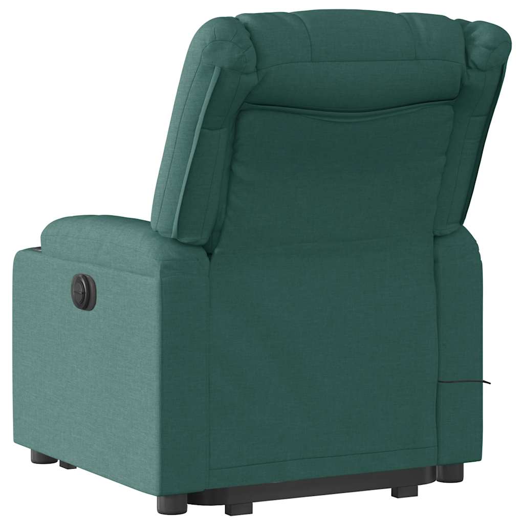 vidaXL Fauteuil de massage releveur Vert foncé Tissu