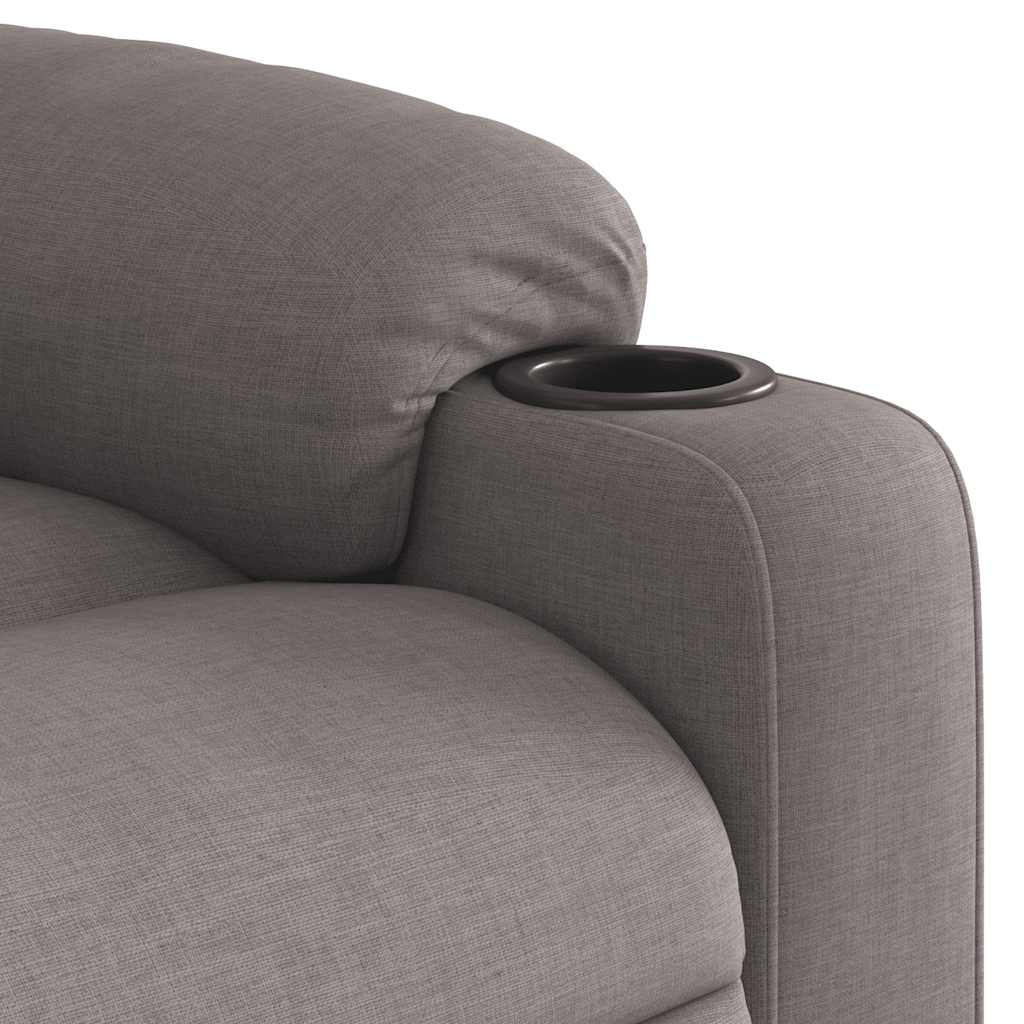 vidaXL Massagesessel mit Aufstehhilfe Taupe Stoff