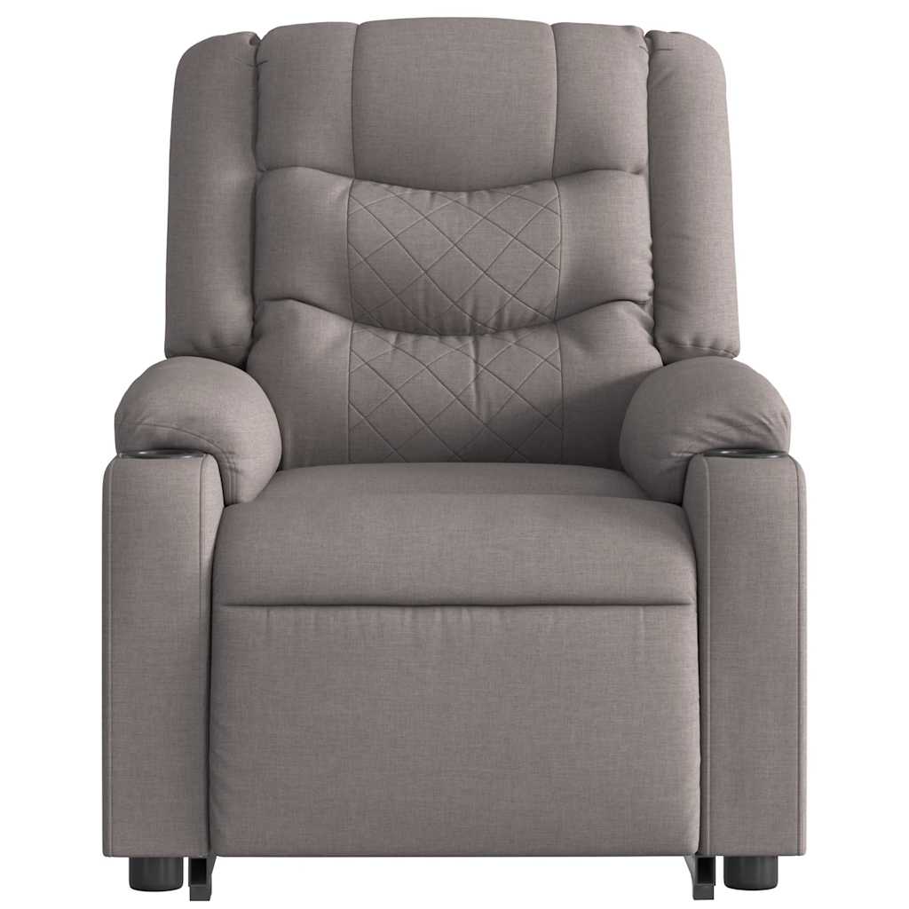 vidaXL Massagesessel mit Aufstehhilfe Taupe Stoff