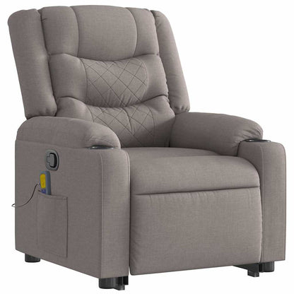 vidaXL Massagesessel mit Aufstehhilfe Taupe Stoff