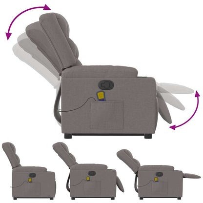 vidaXL Massagesessel mit Aufstehhilfe Taupe Stoff