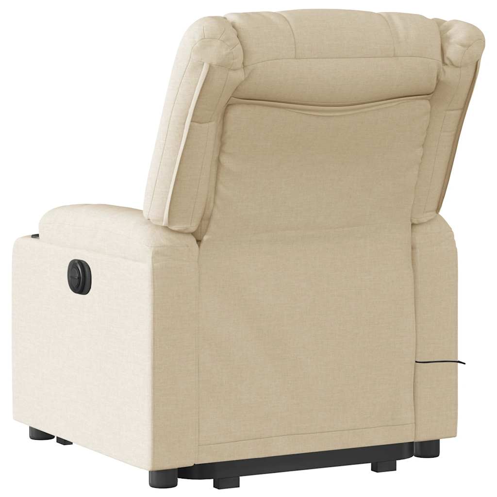 vidaXL Massagesessel mit Aufstehhilfe Creme Stoff