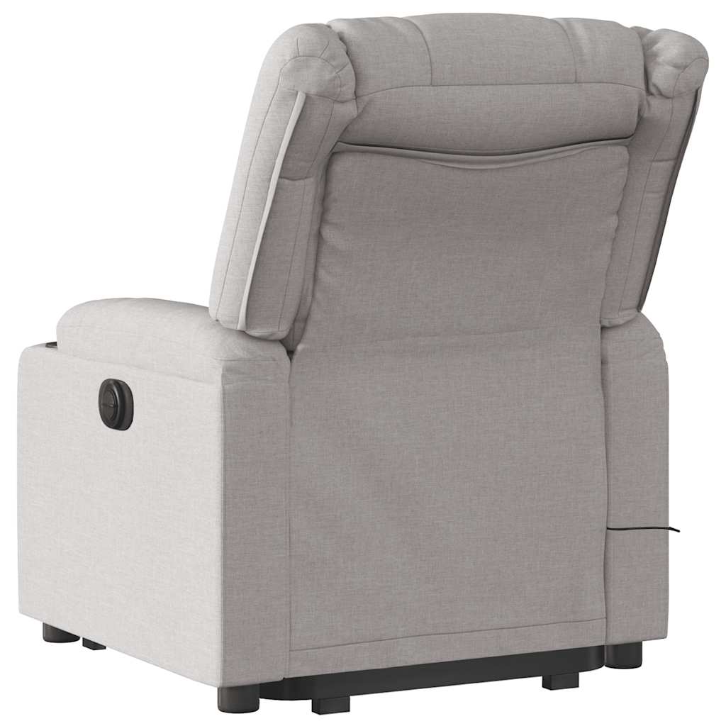 vidaXL Massagesessel mit Aufstehhilfe Wolkengrau Stoff