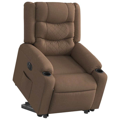 vidaXL Relaxsessel mit Aufstehhilfe Elektrisch Braun Stoff
