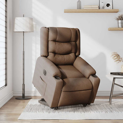 vidaXL Relaxsessel mit Aufstehhilfe Elektrisch Braun Stoff