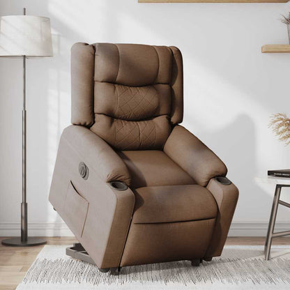 vidaXL Relaxsessel mit Aufstehhilfe Elektrisch Braun Stoff