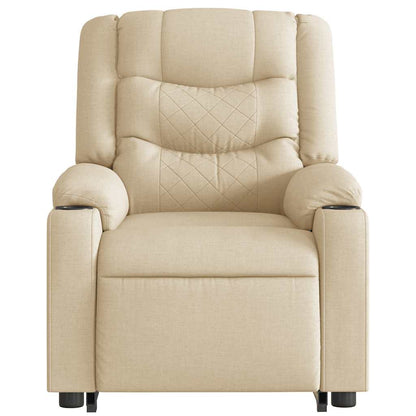vidaXL Fauteuil de relaxation électrique crème en tissu avec fonction releveur
