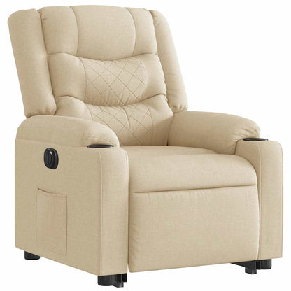 vidaXL Fauteuil de relaxation électrique crème en tissu avec fonction releveur