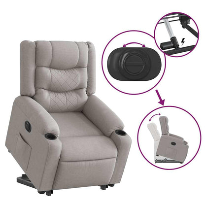 vidaXL Relaxsessel mit Aufstehhilfe Elektrisch Wolkengrau Stoff