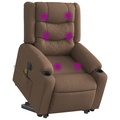vidaXL Fauteuil de massage électrique releveur en tissu marron