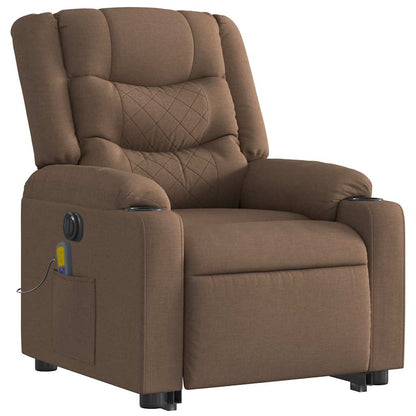 vidaXL Fauteuil de massage électrique releveur en tissu marron