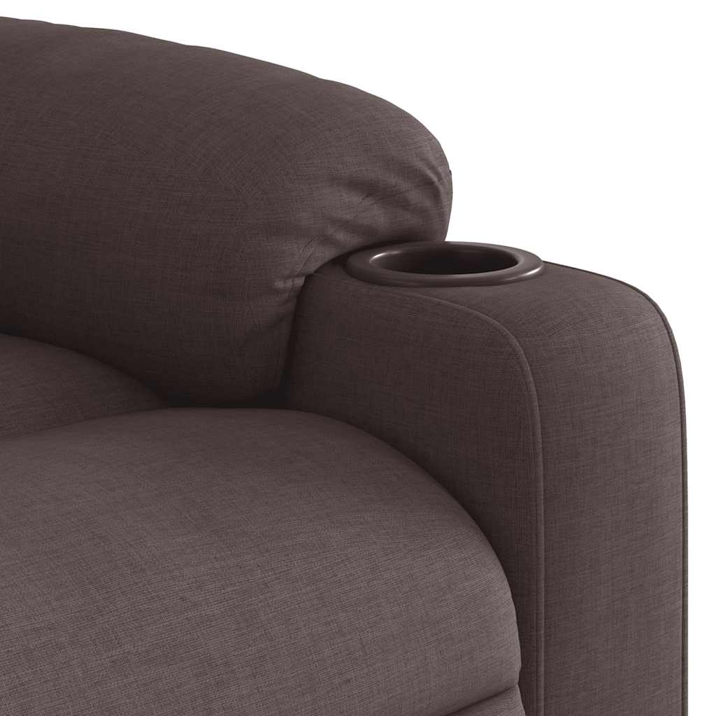 vidaXL Elektrischer Massagesessel mit Aufstehhilfe Dunkelbraun Stoff