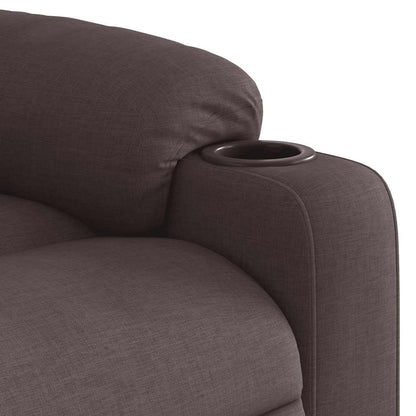 vidaXL Elektrischer Massagesessel mit Aufstehhilfe Dunkelbraun Stoff