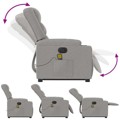 vidaXL Massagesessel mit Aufstehhilfe Elektrisch Wolkengrau Stoff